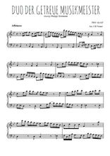 Téléchargez l'arrangement pour piano de la partition de telemann-der-getreue-musikmeister en PDF